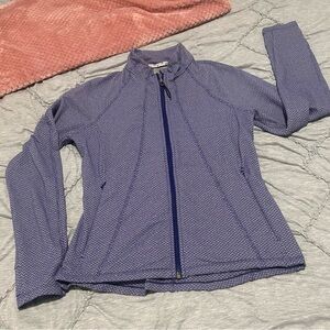 Athleta EUC SZ LG violet blue geo-pattern jacket